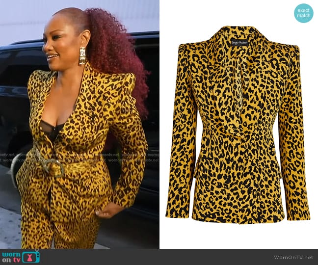 Sergio Hudson Single Breasted Blazer worn by Garcelle Beauvais on The Real Housewives of Beverly Hills