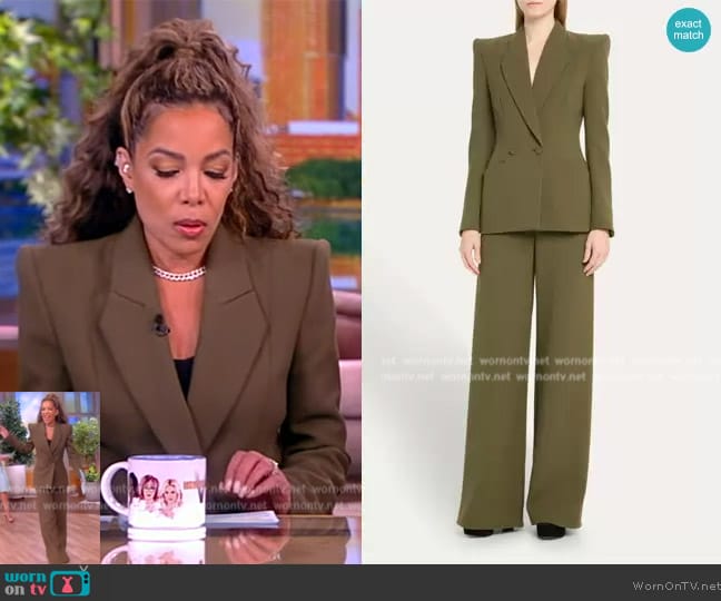 Sergio Hudson Double-Breasted Square Lapel Jacket worn by Sunny Hostin on The View