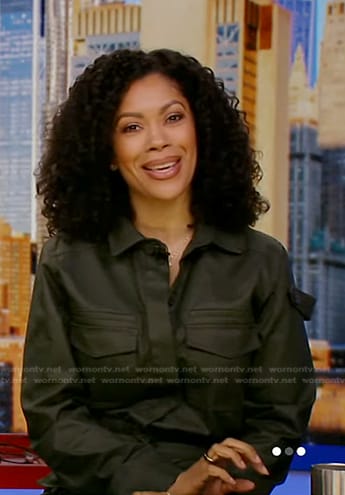 Shirleen’s grey utility shirtdress on Good Morning America