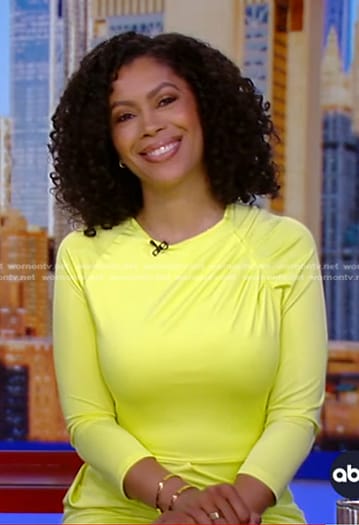 Shirleen’s yellow ruched dress on Good Morning America