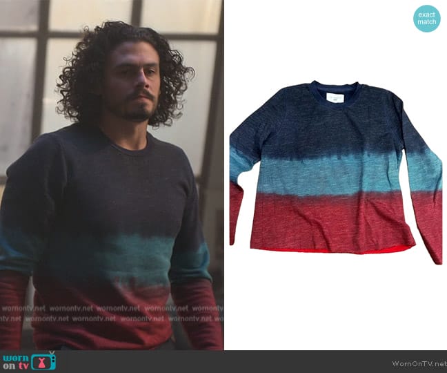 Sol Angeles Ombre Tie Dye Sweatshirt worn by (Tommy Martinez) on Good Trouble