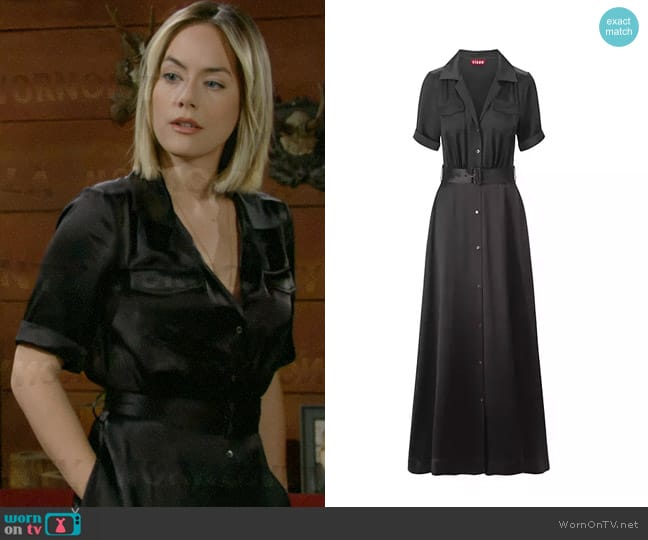Staud Millie Shirt Dress worn by Hope Logan (Annika Noelle) on The Bold and the Beautiful