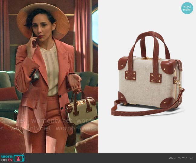 Steamline Luggage The Editor Brown Mini Bag worn by Anna (Lauren Patten) on Death and Other Details
