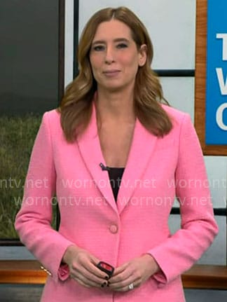 Stephanie Abrams’ pink blazer on CBS Mornings