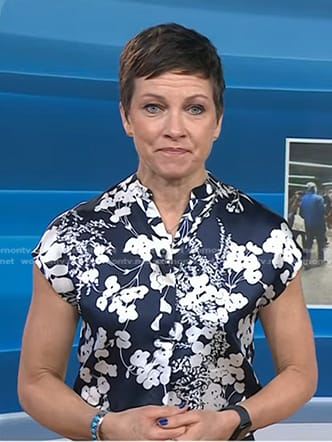 Stephanie’s navy floral print top on Today