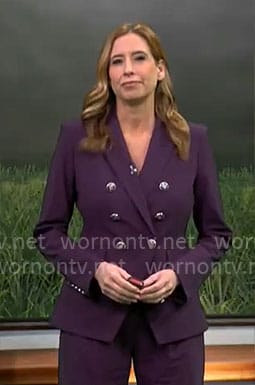 Stephanie Abrams’ dark purple suit on CBS Mornings