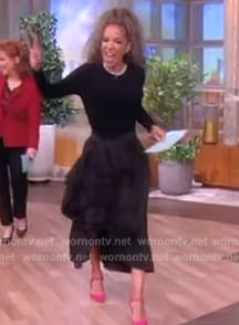 Sunny’s black ruffle skirt on The View