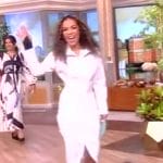 Sunny’s white zip front dress on The View