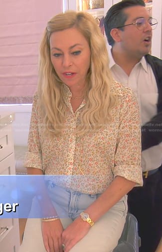 Sutton’s floral button down shirt on The Real Housewives of Beverly Hills