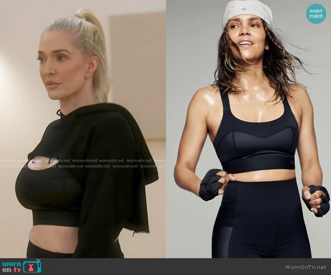 Halle Berry x Sweaty Betty Storm Power Shine Workout Bra worn by Erika Jayne on The Real Housewives of Beverly Hills