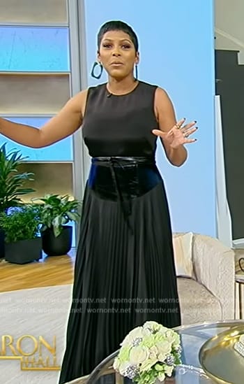 Tamron’s mixed media pleated midi dress on Southern Charm