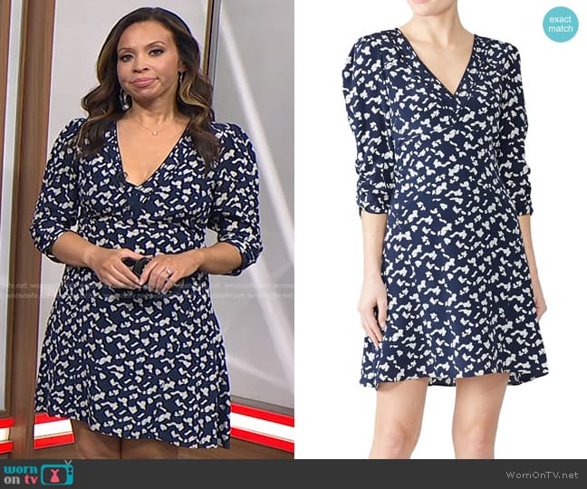 Tanya Taylor Dylan Dress in Navy worn by Adelle Caballero on Today