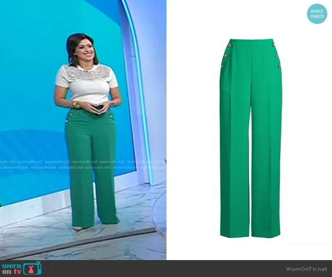 Ted Baker Llaylat Tailored Wide-Leg Pants worn by Chloe Melas on Today