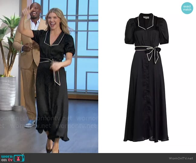 The Great The Melody Belted Puff Sleeve Maxi Dress worn by Amanda Kloots on The Talk