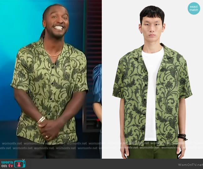The Kooples Printed Shirt worn by Scott Evans on Access Hollywood