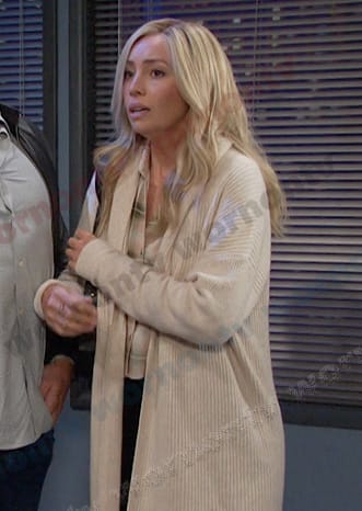 Theresa’s ribbed long cardigan on Days of our Lives