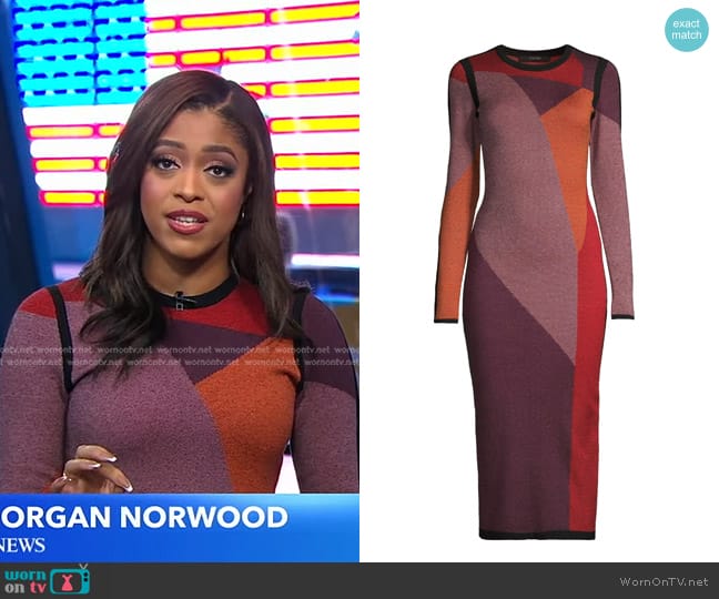 Toccin Nora Midi Dress worn by Morgan Norwood on Good Morning America