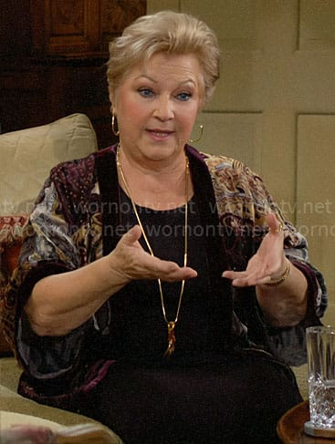 Traci’s velvet jacket on The Young and the Restless