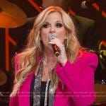 Trisha Yearwood’s pink blazer on The Kelly Clarkson Show