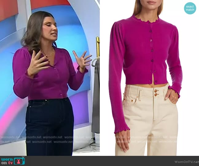 Ulla Johnson Jana Cashmere Cropped Cardigan worn by Ria Safford on Today
