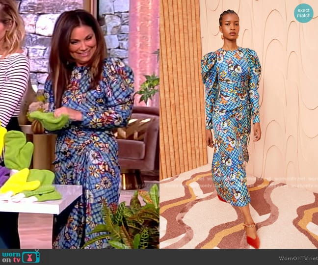 Ulla Johnson Amalie Dress Azul worn by Gretta Monahan on The View