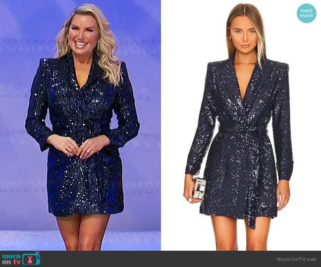 Valentina Shah Carlotta Blazer Dress in Navy worn by Rachel Reynolds on The Price is Right