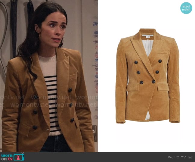Veronica Beard Miller Dickey Corduroy Cotton-Blend Jacket worn by Julia Mariano (Abigail Spencer) on Extended Family