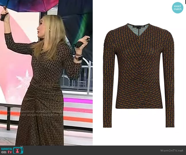 Veronica Beard Neeta Gathered Jersey Top worn by Chassie Post on Today