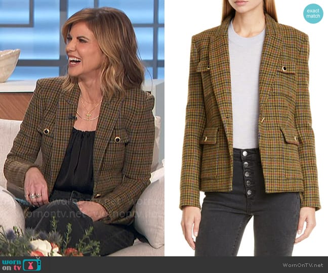 Veronica Beard Hamlin Plaid Wool Dickey Jacket worn by Natalie Morales on The Talk