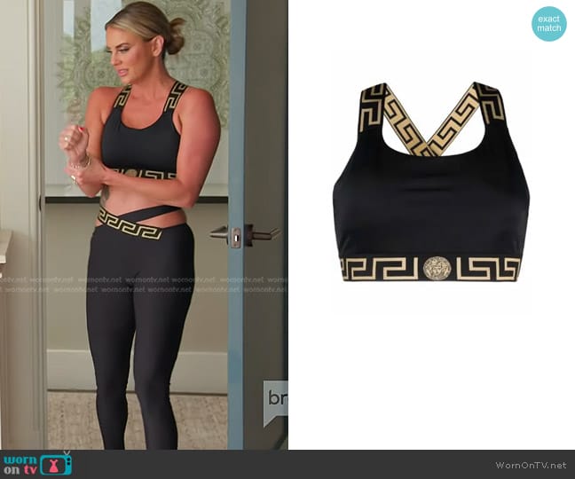 Versace Greca-Trim Medusa-Logo Bikini Top worn by Whitney Rose on The Real Housewives of Salt Lake City