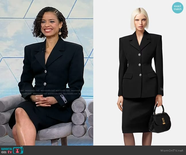 Versace Hourglass Single Breasted Blazer worn by Gugu Mbatha-Raw on Today