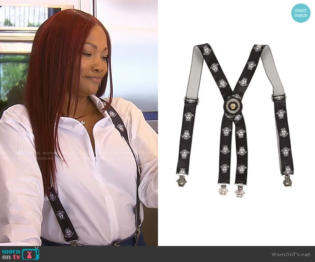 Versace Medusa Suspenders worn by Garcelle Beauvais on The Real Housewives of Beverly Hills