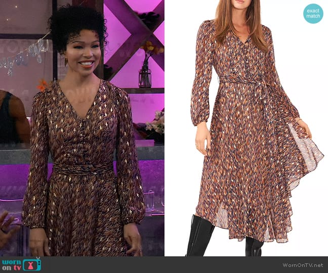 Vince Camuto Long Sleeve V Neck Maxi Dress worn by Portia Robinson (Brook Kerr) on General Hospital