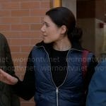 Violet’s navy jacket with knit sleeves on Chicago Fire