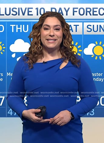 Violeta Yas’s blue cutout twist dress on NBC News Daily