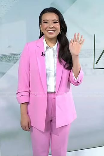 Vivian Tu’s pink jacket and pants on Today