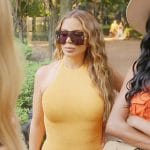 Larsa’s yellow knit mini dress on The Real Housewives of Miami