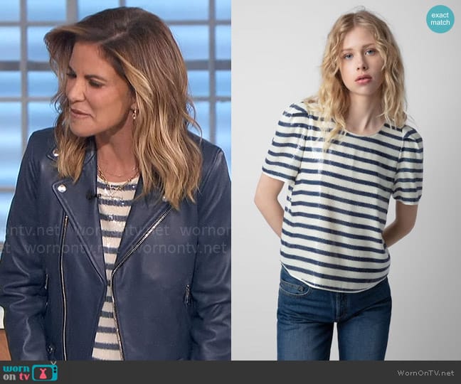 Zadig & Voltaire Tchao Sequin Blouse worn by Natalie Morales on The Talk
