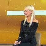 Zanna Roberts Rassi’s black off-shoulder top and belted skirt on Today