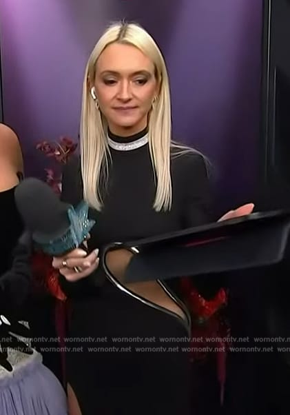 Zanna Roberts Rassi’s black cutout dress on Access Hollywood