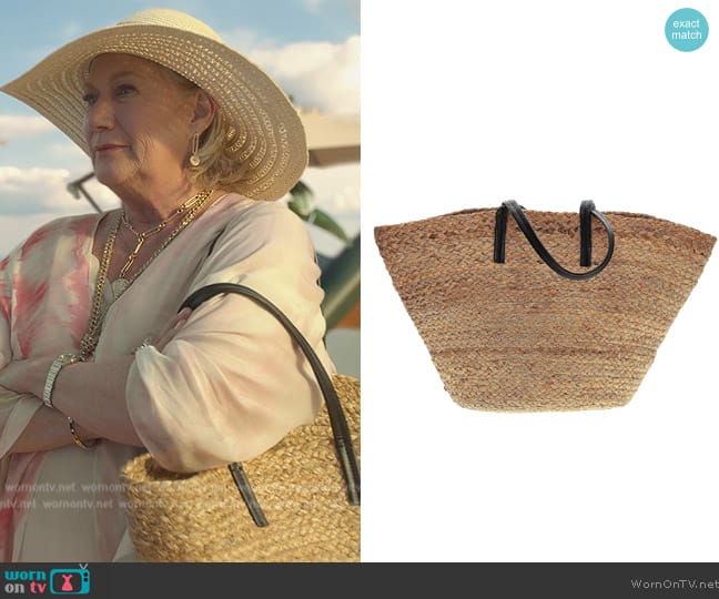 Zara Jute Tote worn by (Jayne Atkinson) on Death and Other Details