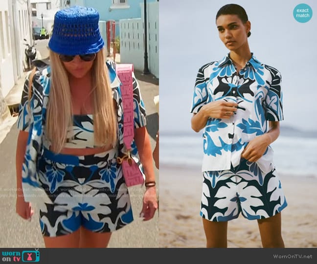 Zara Printed Blouse worn by Heather Gay on The Real Housewives of Salt Lake City