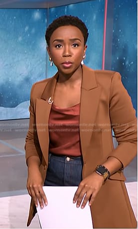 Zinhle’s brown blazer on NBC News Daily