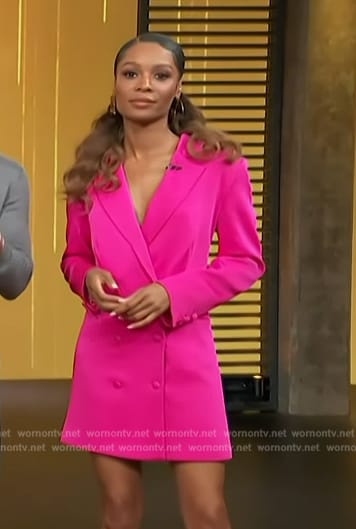Zuri’s pink blazer dress on Access Hollywood