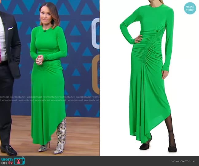 A.L.C. Adeline Dress in fern worn by Eva Pilgrim on Good Morning America