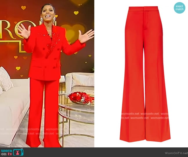 Area Crystal-embellished palazzo trousers worn by Tamron Hall on Tamron Hall Show