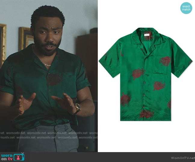 Dries van Noten Carltone Floral Print Vacation Shirt worn by John Smith (Donald Glover) on Mr. & Mrs. Smith