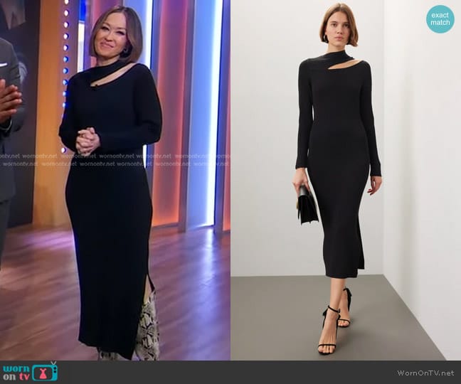 Eudon Choi Collective Shoulder Cut Out Knit Dress worn by Eva Pilgrim on Good Morning America