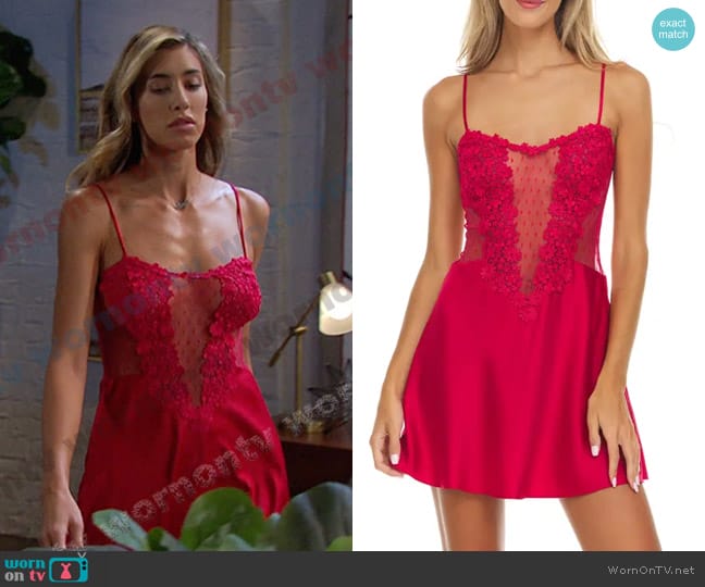 Flora Nikrooz Showstopper Chemise in Apple worn by Sloan Peterson (Jessica Serfaty) on Days of our Lives