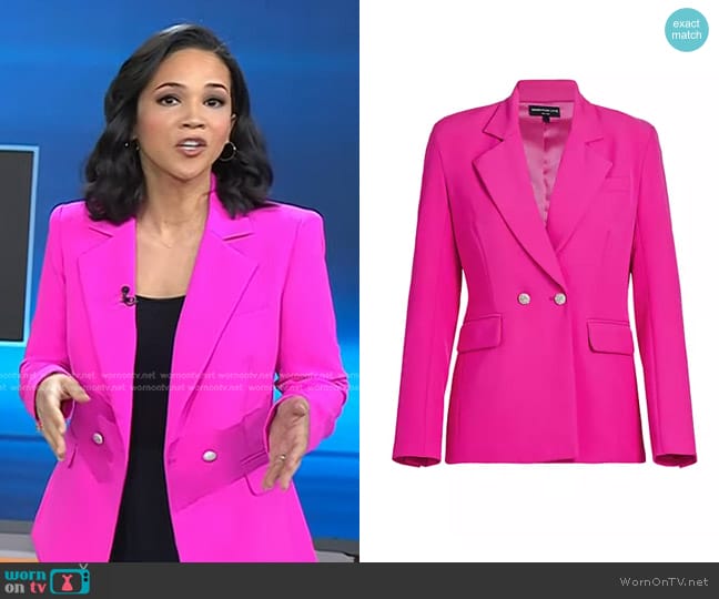 Generation Love Nigel Crepe Blazer in Magenta worn by Laura Jarrett on Today